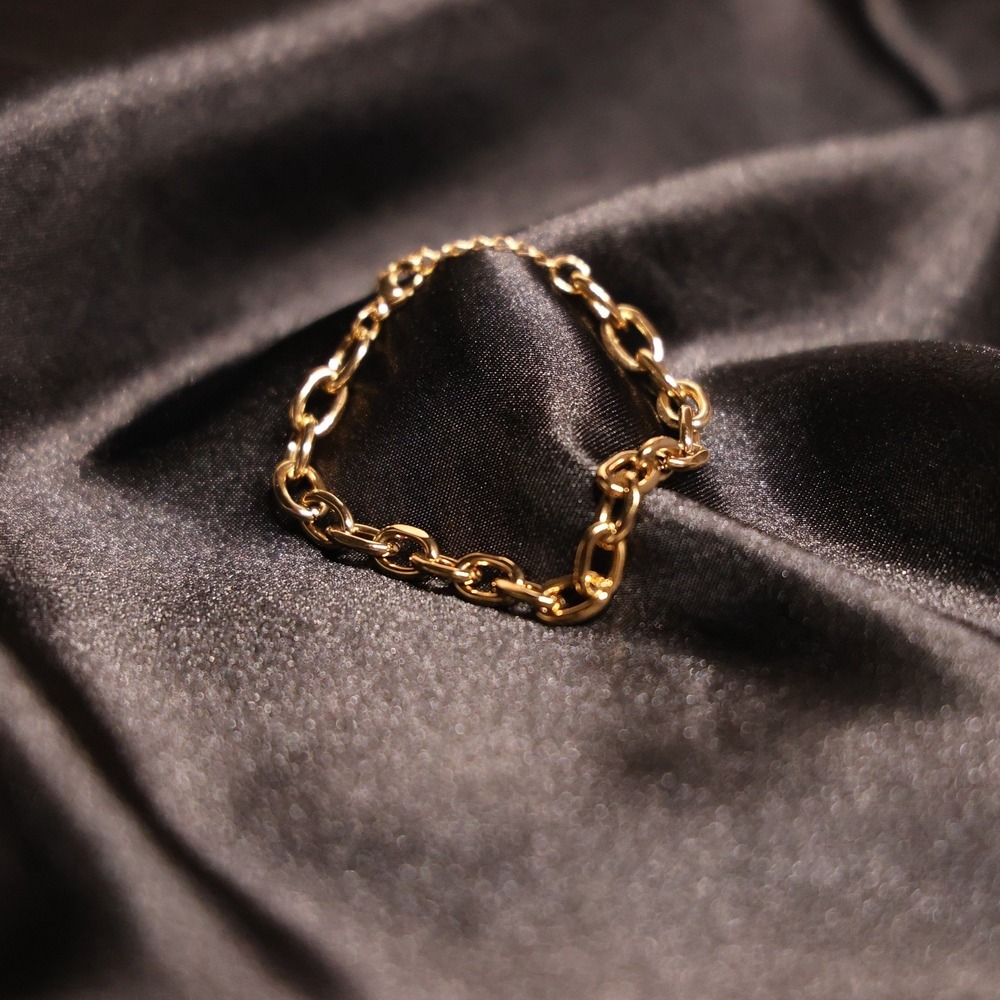 Gold Tone Paperclip Chain Bracelet Adjustable Oval Link Minimalist Jewelry